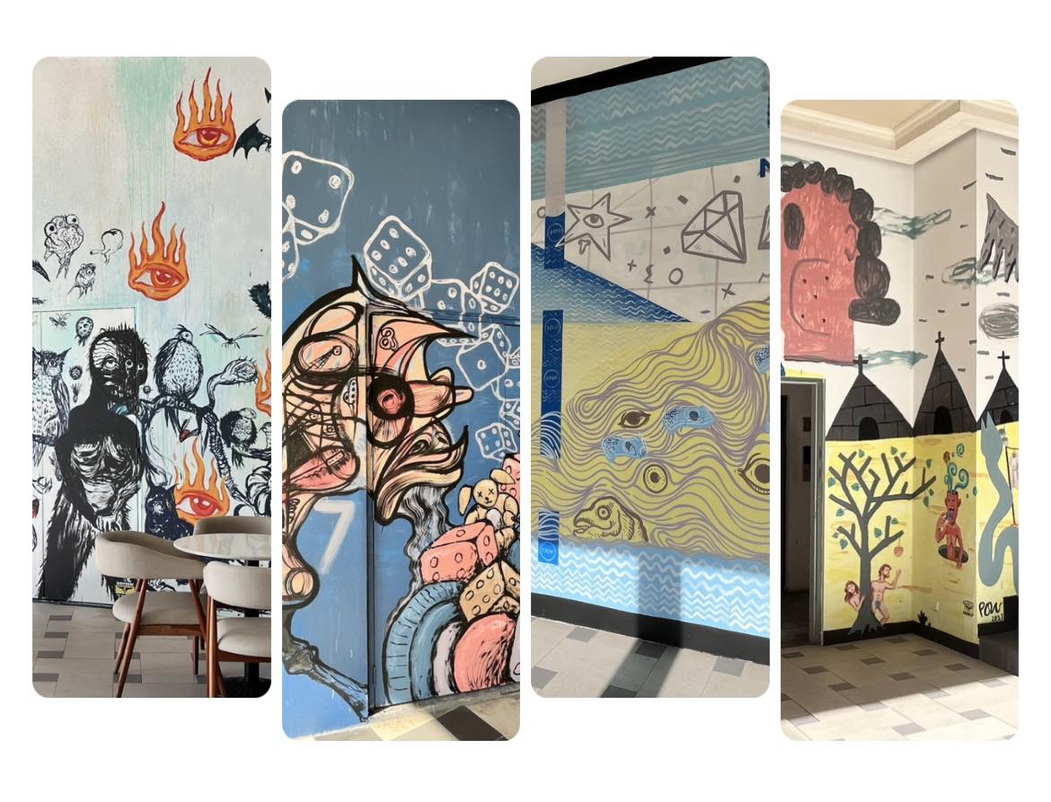 Four Murals of Kaon Na Ta! collab at Festive Walk